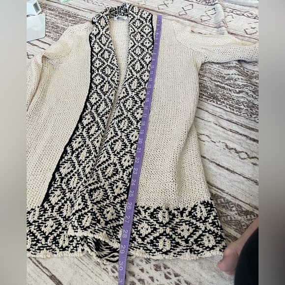 Lucky brand long line open knit cardigan sweater size M boho - Picture 6 of 6